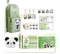 Capybara/Panda Schreibwaren-Set mit großem Fassungsvermögen, niedliches Panda/Capybara-Stiftetui-Set kombiniert Funktionalität mit einem geräumigen Design, mit transparenten Fächern, um den täglichen