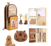 Capybara/Panda Schreibwaren-Set mit großem Fassungsvermögen, niedliches Panda/Capybara-Stiftetui-Set kombiniert Funktionalität mit einem geräumigen Design, mit transparenten Fächern, um den täglichen