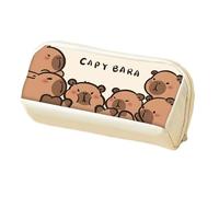 Capybara Pencil Case - Niedliche Doppelfach -Stiftspeichertasche | Geräumiger Organisator für Schüler Rucksack, Klassenzimmer, Arbeitsplatz, Freien, tägliche Pendelverwendung 8.66x3.94x1,97 Zoll