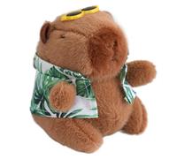 Capybara Plüsch-Schlüsselanhänger, niedliches Tier-Ornament mit Stoff und Sonnenbrille, Rucksack-Zubehör, Taschenanhänger für Geburtstagsparty, Abschlussfeier, grün, Refer to description