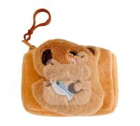 Capybara Plush Purse, niedliche Tier-Ecke, weiche kleine Tasche mit Riemen, niedlicher Plüsch-Anhänger für Schlüssel, Kopfhöreraufbewahrung, stylisches Casual-Zubehör für Kinder und Erwachsene,