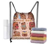 Capybara Rucksack - bezauberndes Tier-Design, leichte Umhängetasche, weicher Plüsch, geräumige Aufbewahrung, mehrere Taschen, perfekt für den täglichen Gebrauch im Freien, Schule, Picknick, Abenteuer