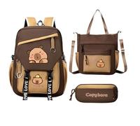 Capybara Rucksack Set | Cartoon Capybara Rucksack für Schule - Schreibwaren Supplies Leichte Umhängetasche für tägliche Reise Urlaub Weihnachten Geburtstag Abschluss Kinder, B, Refer to description