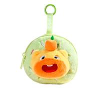 Capybara-Schlüsselanhänger aus weichem Plüsch, kleine Aufbewahrungstasche für Kopfhörer, schöner Schulrucksack, Dekoration, tragbarer Taschen-Organizer, Mehrzweck-Reisebrieftasche, grün, Mass Beauty