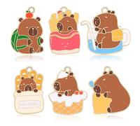 Capybara Schlüsselanhänger - Capybara-Halskettenanhänger, Tier-dekorativer Charm, Metall-Capybara-Zubehör, tragbarer dekorativer Charm, wasserdichter Capybara-Anhänger für Schlüsselanhänger und Handys