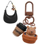 Capybara Schlüsselanhänger | Handlich, Niedlich, Realistisch Mit Metallhaken,Lustiger Tier Capybara Schlüsselanhänger | Für Autoschlüssel Rucksack Kameratasche Handy Geeignet Für Und Mädchen