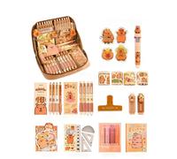 Capybara Schreibwaren-Set mit großem Fassungsvermögen, niedliches Capybara-Federmäppchen und sehr praktisch, geräumig mit verschiedenen Fächern. Das Schreibwaren-Set ist umfassend für den täglichen