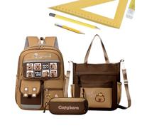 Capybara Schulrucksack Capybara | süßer Rucksack für Mädchen | niedliche Schultasche mit reflektierendem Streifen | Federmäppchen für Schreibwaren für Kinder Liebhaber, B, Consulte la descripción