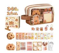 Capybara Stationery Set, Cute School Supplies, Large Capacity Pen Bag with Stickers | Animal Pencil Case Cute Capybara Stuff | Für Schule Supplies Home Kids Teen Boys Girls Birthday Holiday Party
