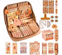 Capybara Stifte 51 Stück Capybara Federmäppchen Capybara Mäppchen Capybara Schreibwaren Set Enthält Stifte Clips Lineale Usw Federmäppchen Geeignet für Büro Schule Kinder Studenten Schreibwaren