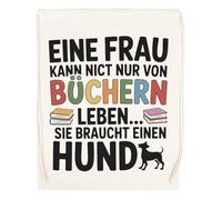 Capzy Eine Frau Kann Nicht Nur Von Büchern Leben Glas Bier Becher Tasse Einkaufstasche Beige Shopping Bag Beige