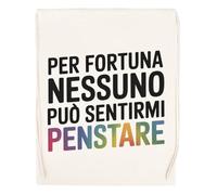 Capzy Per Fortuna Nessuno Può Sentirmi Pensare Bicchiere Birra Tazza Einkaufstasche Beige Shopping Bag Beige