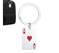 Card Keychain, Playing Card Key Pendant Car Keychain, Zinc Alloy Red Spades Small Key Chains, Creative Keyrings Bag Charm for Men Women Birthday, Unique Design, Lightweight, Durable Material, 3x2cm