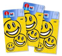 cardbox Funny Motiv: Smiley /// 3er Set /// Hüllen für ec-Karten, Kreditkarten, Versichertenkarten, Kundenkarten oder als Geldgeschenk-Verpackung