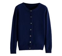 Cardigan ang Damen Basic-Cardigan für Damen mit Rundhalsausschnitt und Langen Ärmeln und Knöpfen eißE Strickjacke 44 (Navy, XXL)