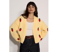 Cardigan APRICOT "Grobe Strickjacke", Damen, Gr. M (38), gelb, Strick, Obermaterial: 100% Polyester PES., uni, Strickbündchen, Strickjacken, mit Erdbeerstickerei (65878430-38) gelb