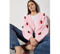 Cardigan APRICOT "Grobe Strickjacke", Damen, Gr. M (38), pink, Strick, Obermaterial: 100% Polyester PES., uni, Strickbündchen, Strickjacken, mit Erdbeerstickerei (10880509-38) pink
