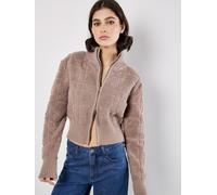 Cardigan APRICOT "Kurzjacke", Damen, Gr. M (38), braun, Strick, , Modisch, figurbetont, breite Rippbündchen, Strickjacken, aus Bouclé (30161947-38) braun