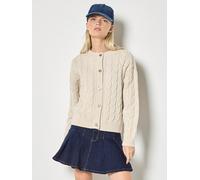 Cardigan APRICOT "Strickjacke mit Knopfleiste", Damen, Gr. XL (42), beige (stein), Strick, Obermaterial: 60% Baumwolle CO. 40% Polyacryl PAN., uni, Gerippt, Strickjacken, und Zopfmuster (33709565-42)