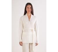 Cardigan Aus 100 % Kaschmir Mit Gürtel Elfenbein M/L
