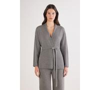 Cardigan Aus 100 % Kaschmir Mit Gürtel Grau M/L