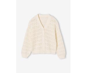 Cardigan aus Ajourstrick Mädchen wollweiß Gr. 122 von vertbaudet