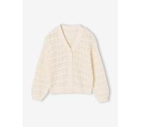 Cardigan aus Ajourstrick Mädchen wollweiß Gr. 92/98 von vertbaudet