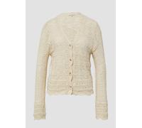 s.Oliver Red Label - Cardigan aus Ajourstrick mit V-Ausschnitt beige - Gr. - 34