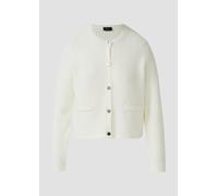 s.Oliver BLACK LABEL Regular Fit Strickjacke aus Baumwoll-Mix in Offwhite, Größe 48