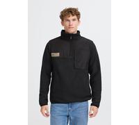 Cardigan BLEND "BHMasi", Herren, Gr. S, schwarz, Fleece, 100% Polyester, normal normal, hoch geschlossener Ausschnitt, elastischer Bund, Strickjacken, Modische Troyer-Fleecepullover mit Reißverschluss