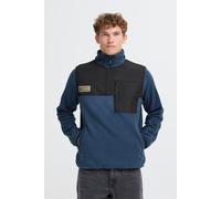 Cardigan BLEND "BHMasi Troyer", Herren, Gr. XL, marineblaus, Fleece, 100% Polyester, colorblocking, normal normal, hoch geschlossener Ausschnitt, elastischer Bund, Strickjacken, Modische Troyer-Fleece