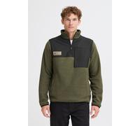 Cardigan BLEND "BHMasi Troyer", Herren, Gr. XXL, forest night, Fleece, 100% Polyester, colorblocking, normal normal, hoch geschlossener Ausschnitt, elastischer Bund, Strickjacken, Modische Troyer-Flee