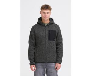 Cardigan BLEND "BHMelfex", Herren, Gr. S, iron gate, Fleece, 100% Polyester, meliert, normal normal, ohne Ausschnitt, elastischer Bund, Strickjacken, Gemütliche Fleecejacke mit Taschen und Kapuze (873