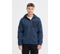 Cardigan BLEND "BHMMelfex", Herren, Gr. M, marineblaus, Fleece, 100% Polyester, meliert, normal normal, ohne Ausschnitt, elastischer Bund, Strickjacken, Gemütliche Fleecejacke mit Taschen und Kapuze (