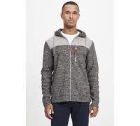 Cardigan BLEND "BHPinheiro", Herren, Gr. S, schwarz, Fleece, 100% Polyester, unifarben, regular fit normal, ohne Ausschnitt, weit elastischer Bund, Strickjacken, Fleecejacke mit Kapuze und Eingrifftas