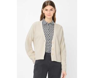 Cardigan BRAX "Style ANIQUE", Damen, Gr. 46, ecru, Strick, 100% Baumwolle, V-Ausschnitt, Strickjacken (66693649-46) ecru