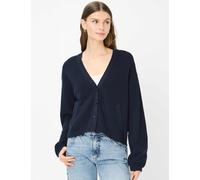 Cardigan BRAX "Style ANIQUE", Damen, Gr. 48, navy, Strick, 100% Baumwolle, V-Ausschnitt, Strickjacken (58142614-48) navy