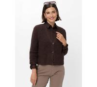 Cardigan BRAX "Style Strickjacke", Damen, Gr. 48, braun (dunkelbraun), Strick, 44% Polyamid, 28% Alpaka, 28% Wolle, V-Ausschnitt, Strickjacken (97604066-48) dunkelbraun