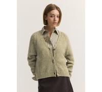 Cardigan BUGATTI "Regular Fit", Damen, Gr. XL, 160, oliv, 60% Baumwolle, 26% Polyacryl, 11% Wolle, 3% Polyester, Strukturmuster, regular fit, V-Ausschnitt, Strickjacken, Regular Fit Baumwollmix V-Auss