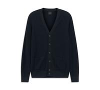 Cardigan BUGATTI "Regular Fit", Herren, Gr. 3XL, 390, marine, Strick, 50% Baumwolle, 50% Polyester, unifarben, regular fit, V-Ausschnitt, Strickjacken, mit einer Ribstruktur (62618505-XXXL) 390, marin