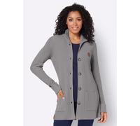 Cardigan CASUAL LOOKS, Damen, Gr. 40, grau (steingrau), 50% Viskose, 28% Polyester, 22% Polyamid, unifarben, Strickjacken (86955027-40) steingrau