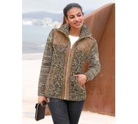 Cardigan CASUAL LOOKS, Damen, Gr. 50, braun (braun, meliert), 50% Baumwolle, 50% Polyacryl, Besatz:100% Polyester, Wattierung:100% Polyester, gemustert, mehrfarbig, meliert, Strickjacken (24270602-50)