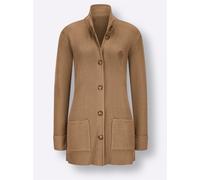 Cardigan CASUAL LOOKS, Damen, Gr. 50, camel, 50% Viskose, 28% Polyester, 22% Polyamid, unifarben, Strickjacken (77441056-50) camel
