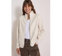 Cardigan CECIL, Damen, Gr. 3XL (48), beige (teddy vanilleweiß), Stoff, Außenmaterial: 100% Polyester. Innenmaterial: 65% Polyester, 35% Viskose, unifarben, comfort fit normal, hoch geschlossener Aussc