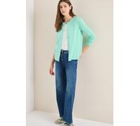 Cardigan CECIL, Damen, Gr. 3XL (48), grün (jelly mint), Web, 60% Baumwolle, 40% Viskose, unifarben, comfort fit normal, Rundhals, Rippbündchen, Strickjacken, mit Rundhalsausschnitt (32251350-XXXL) jel