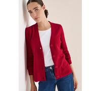 Cardigan CECIL, Damen, Gr. L (42), beaujolais rot, Strick, Obermaterial: 37% Baumwolle, 34% Polyacryl, 26% Polyester, 3% Elasthan, unifarben, normal hüftbedeckend, V-Ausschnitt, Flachstrickbündchen, S