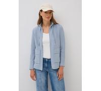Cardigan CECIL, Damen, Gr. L (42), blau (mountain blau), Web, Stoff, 77% Baumwolle, 20% Polyester, 3% Elasthan, unifarben, casual, normal normal, hoch geschlossener Ausschnitt, Langarm abgesteppt, Str
