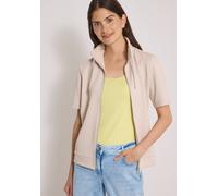 Cardigan CECIL, Damen, Gr. L (42), cashmere beige, Stoff, 52% Modal, 44% Polyester, 4% Elasthan, unifarben, normal normal, hoch geschlossener Ausschnitt, abgesteppt, Strickjacken, mit Stehkragen (2949