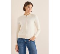 Cardigan CECIL, Damen, Gr. L (42), oat milk beige melange, Feinstrick, 37% Baumwolle, 34% Polyacryl, 26% Polyester, 3% Elasthan, unifarben, comfort fit normal, Rundhals, Bündchen, Strickjacken, im ang