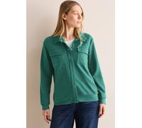 Cardigan CECIL, Damen, Gr. L (42), grün (sea grün), Stoff, 70% Viskose, 25% Polyamid, 5% Elasthan, unifarben, casual, gerade normal, hoch geschlossener Ausschnitt, Langarm Bündchen, Strickjacken, mit 